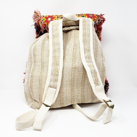 EVELYN K Boho fringe backpack